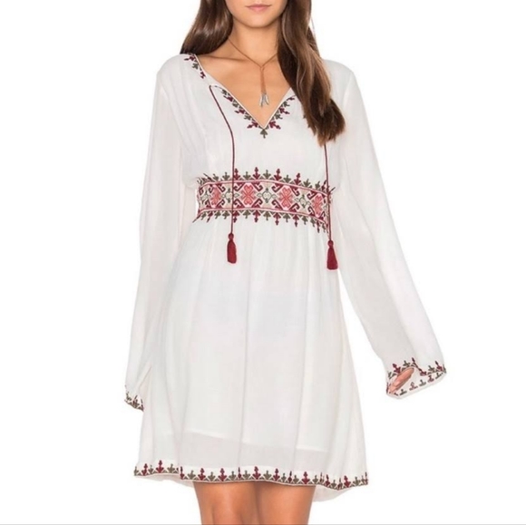 Sanctuary Azita Bohemian Embroidery Bell Sleeves Mini Dress Size 8. - Picture 3 of 15